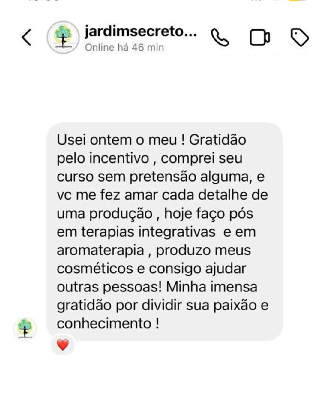 Depoimento de aluna: pós em terapias integrativas